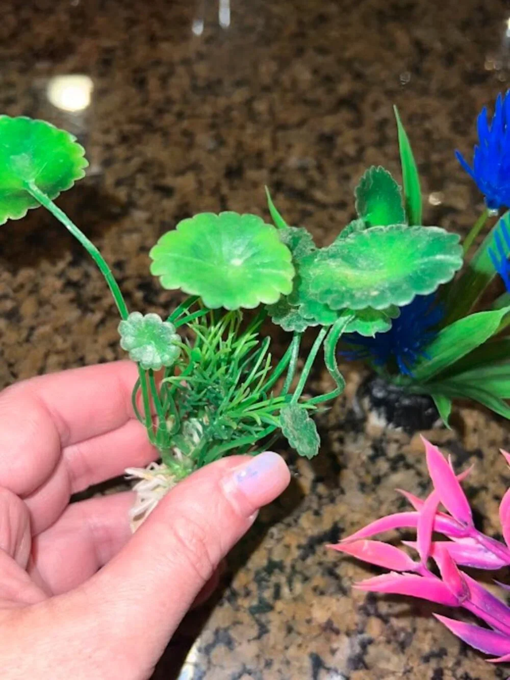 Set of Fish Aquarium Decoration. Total of 18 fake foliage items.
